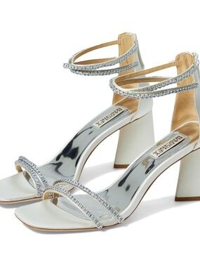 New Badgley Mischa Womens Lillie Strap Crystal Accent Sandals/High Heels, Size 9